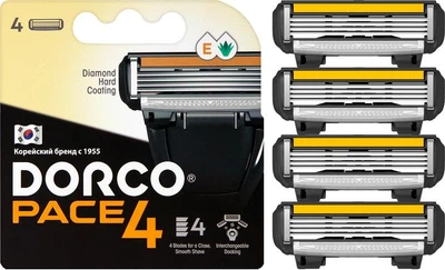 Картриджи для системы Dorco PACE4 для мужчин с 4 лезвиями (4 шт)