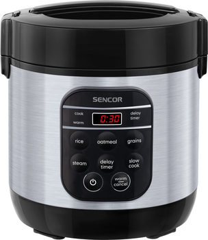 Многофункциональная рисоварка Sencor SRM0650SS 350 Вт электронное управление 0.6 л, 5 программ Серебристый