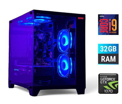 Игровой ПК Gaming PC Tower / Intel Core i9-9900K (8 (16) ядер по 3.6 - 5.0 GHz) / 32 GB DDR4 / 500 GB SSD + 1000 GB HDD / nVidia GeForce GTX 1070, 8 GB GDDR5, 256-bit б/у