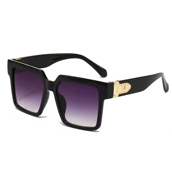 Винтажные солнцезащитные очки Black Double Grey sun glasses 5367