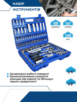 Набор инструментов MASTER TOOL SET 108 предметов в кейсе