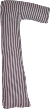 Подушка для вагітних та відпочинку MirSon №5001 Color Line 17-0601 Stripe Gray Г-подібна 140х40х20 см (2200010969528)