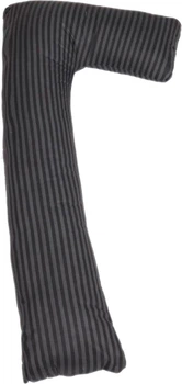Подушка для вагітних та відпочинку MirSon №5002 Color Line 17-0611 Stripe Black Г-подібна 140х40х20 см (2200010969535)