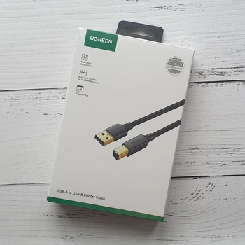 Кабель для принтера Ugreen US135 / 10350 AM to BM Print Cable (USB-A to USB-B) 1.5m Черный