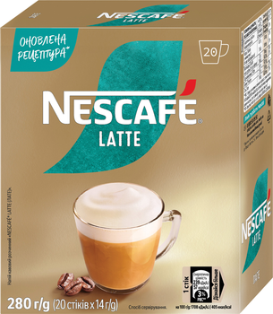 Напиток кофейный NESCAFE Latte растворимый 20 стиков по 14 г (8445291601529)