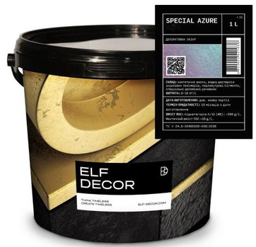 Спеціальний металізований інтер'єрний лак Elf Decor AZURE 1 л База Green