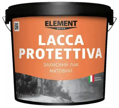 Лак защитный акриловый матовый ELEMENT DECOR LACCA PROTETTIVA 1л