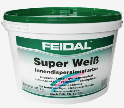Краска интерьерная Feidal Super Weiß, белая 10л