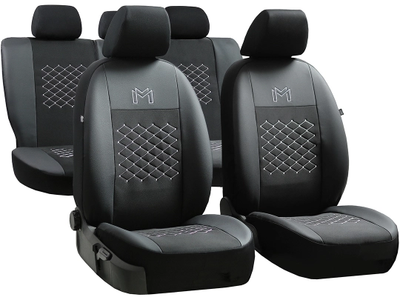 Авто чехлы для Volkswagen Golf Plus 2004-2014 Pok-ter экокожа с тканью черного цвета