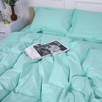 Наволочка с ушками MirSon Satin Stripe 30-0013 Azure 70x70 см (2200005252512)