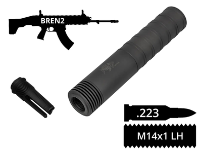 Глушитель разборной 2в1 с пламегасителем AFTactical S44F24 .223 M14x1 BREN2