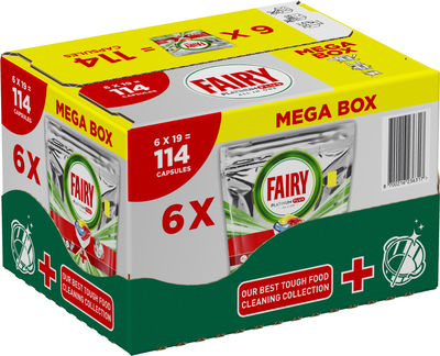 Капсули для посудомийних машин Fairy Platinum Plus Все-в-1 114 шт (8700216236317)