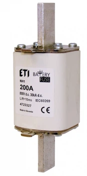Предохранитель ножевой с плавкой вставкой 200А gBat NH1 800 DC [4723327] Battery ETI
