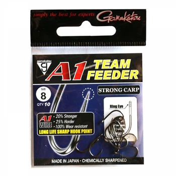 Крючок GAMAKATSU A1 TEAM FEEDER Strong Carp №8, в уп. 10шт (3KB5024)