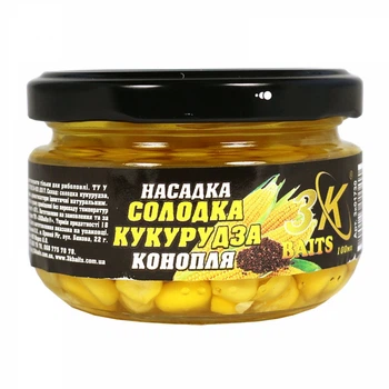 Насадка 3KBaits Сладкая кукуруза Premium Конопля 100мл (3к01730)