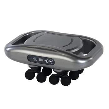 Вибромассажер для мышц RIAS Massage Gun WNK-569 аккумуляторный с 12 головками Grey (3_06237)