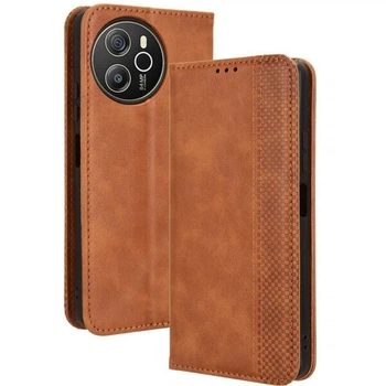 Чехол-книжка Deexe Retro Style для Blackview Shark 8 / Oscal Tiger 12 - Brown