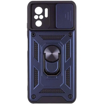 Протиударний чохол Armor Ring + захиcт камери для Xiaomi Redmi Note 10 та Note 10S та Poco M5S case Simon синій