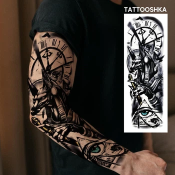 Временный водостойкий тату-рукав TATTOOSHKA "Анубис" TQB-251