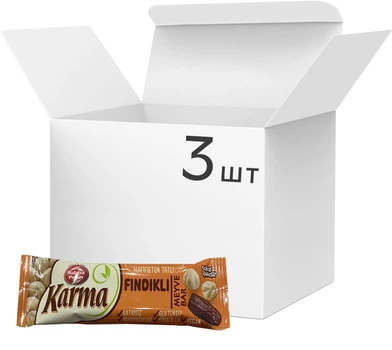 Упаковка фруктових батончиків Malatya Pazari Karma з фундуком 40 г х 3 шт (8690985693063)