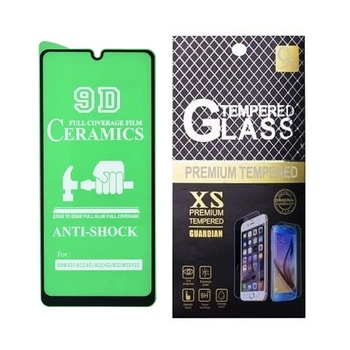 Противоударная защитная пленка Ceramics для Samsung Galaxy A31, A22, A32 4G, M22, M32, A33 5G. A315, A225, A325, M225, M325, A336 с черной рамкой, глянцевая