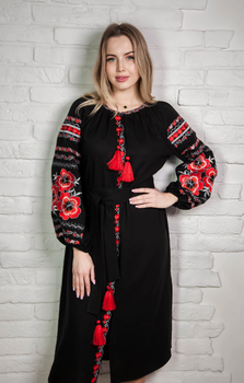 Жіноча вишита сукня Galychanka Вогняна S Чорний (GALVOGP)