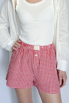 Літні шорти жіночі в клітинку Rebel Shorts 3XL Apmi червоний
