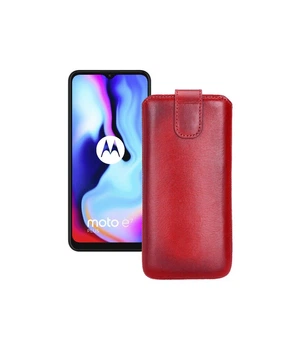 Витяжка з екошкіри для телефону Motorola Moto E7 Plus Червоний