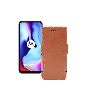 Чохол-книжка з екошкіри для телефону Motorola Moto E7 Plus Коричневий