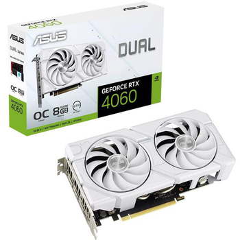 Відеокарта GF RTX 4060 8 GB GDDR6 Dual Evo White OC Asus (DUAL-RTX4060-O8G-EVO-WHITE)