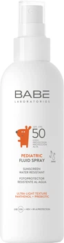 Детский солнцезащитный флюид-спрей BABE Laboratorios Pediatric Fluid Spray SPF 50 С пантенолом и пребиотиком 200 мл (8436571632579)