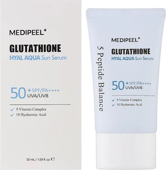 Увлажняющая солнцезащитная эмульсия с глутатионом Medi-Peel Glutathione Hyal Aqua Sun Serum SPF50+ PA++++ 50 мл
