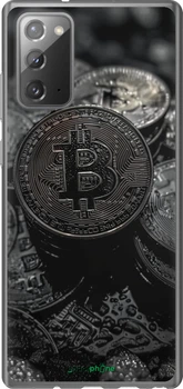 Чехол на Samsung Galaxy Note 20 Black Bitcoin "6090u-2036-70447"