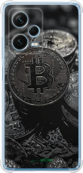 Силикон с усиленными углами чехол на Xiaomi Redmi Note 12 Pro+ 5G Black Bitcoin "6090sp-3612-70447"