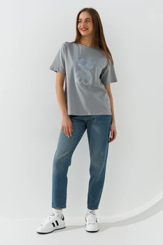 Джинси Mom Fit жіночі Zeo Basic 4086 34 Синій