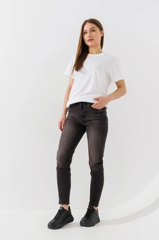 Джинси Mom Fit жіночі Zeo Basic 3966 34 Темно-сірий