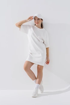 Платье однотонное женское LAWA WBC02308 2XL Молочный