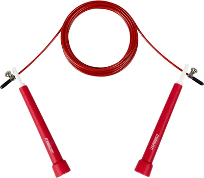 Швидкісна скакалка EasyFit Speed Cable Rope 3 м зі сталевим тросом і регульованою довжиною Червона (EF-2039-R)