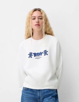 Світшот Bershka розмір XS білий 07216173251