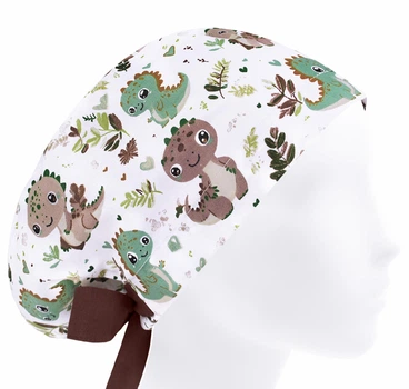 Медицинская шапочка женская HeadwearUniverse универсальная принт Динозаврики