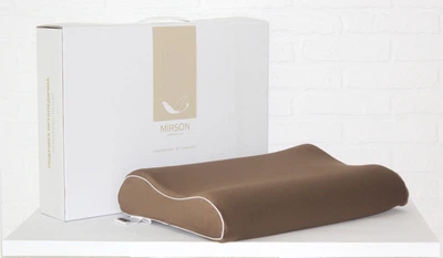 Подушка ортопедична MirSon №7118 Elite Delicate Satin Cacao Aero 58х40х10.5 (2200003400496)