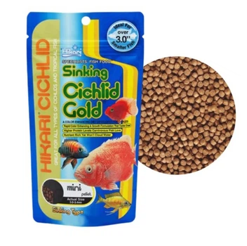 Корм для малавийских и американских цихлид HIKARI CICHLID GOLD SINKING MINI (3-3.4мм) тонущий, для окраски - 342 г