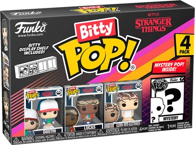 Набор фигурок Funko Bitty Pop! серии Очень странные дела Дастин 3 фигурки + таинственная фигурка (83662) (8930007546503)