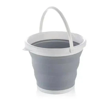 Туристическое складное ведро Lima Collapsible Bucket Силиконовое 10 литров Серое (42283)