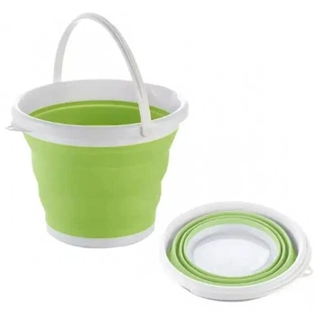 Туристическое складное силиконовое ведро Lima Collapsible Bucket 5 литров Зеленое (42231)