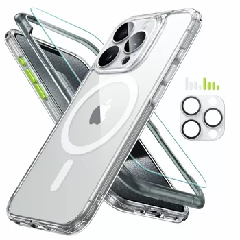 Чехол со стеклом ESR Classic Pro Case (HaloLock) Set Clear для iPhone 15 Pro (1A7230603)