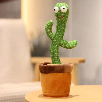 Музыкальная игрушка Танцующий поющий кактус Dancing Cactus TikTok с подсветкой и функцией повторения