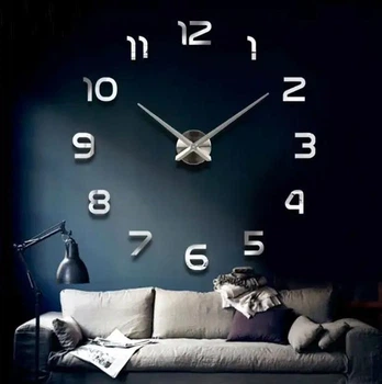 Настенные часы бесшумные DIY Clock NEW 50-120 см Зеркальные