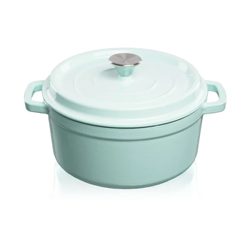Каструля чавунна емальована GRANDFEU блакитна, 3,5 л, з кришкою (FEUMBLUE)