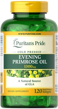 Масло вечерней примулы Puritan's Pride Evening Primrose Oil 1300 мг 120 гелевых капсул в упаковке (ARE-573579)